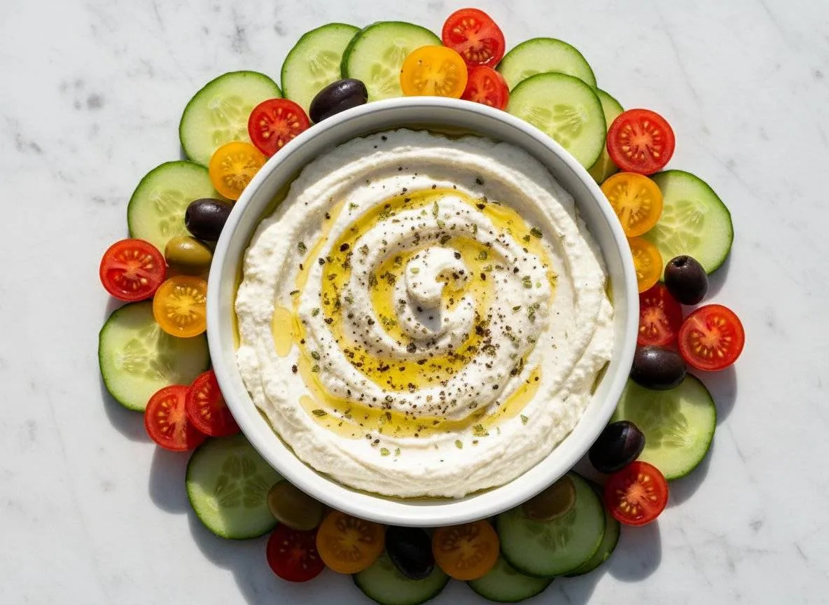 Blended Cottage Cheese Mediterranean Dip  -  23g Protein high-protein recipe