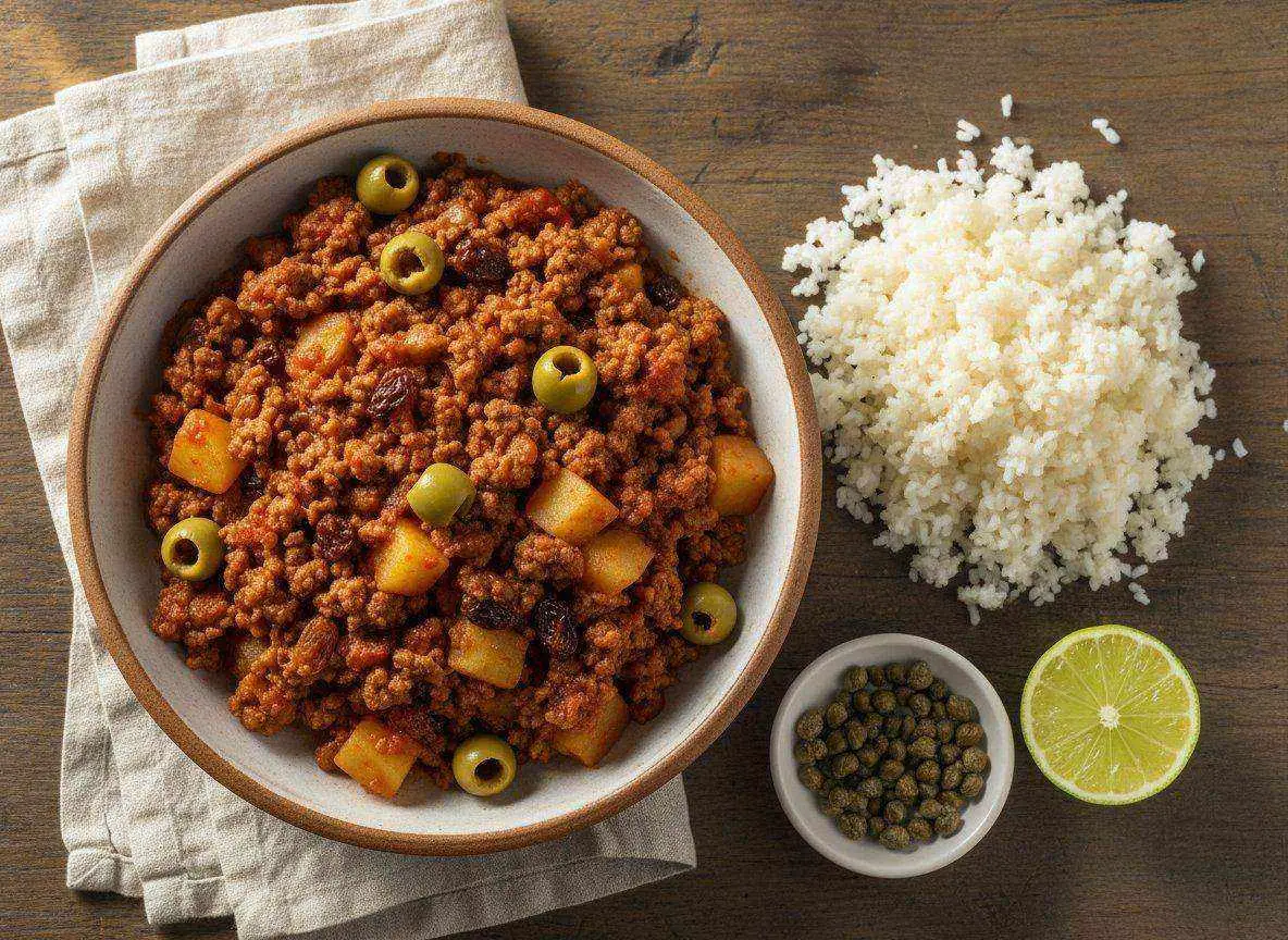 Cuban Picadillo with 37g Protein and Cauliflower Rice recipe