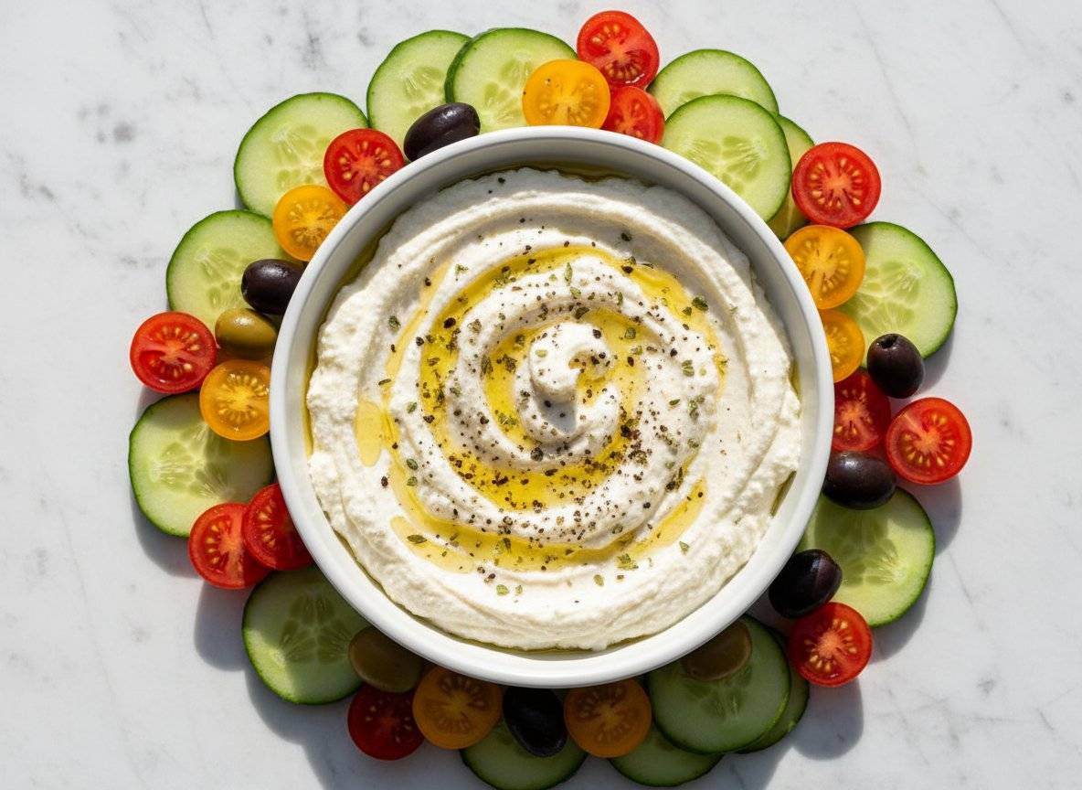 Blended Cottage Cheese Mediterranean Dip  -  23g Protein