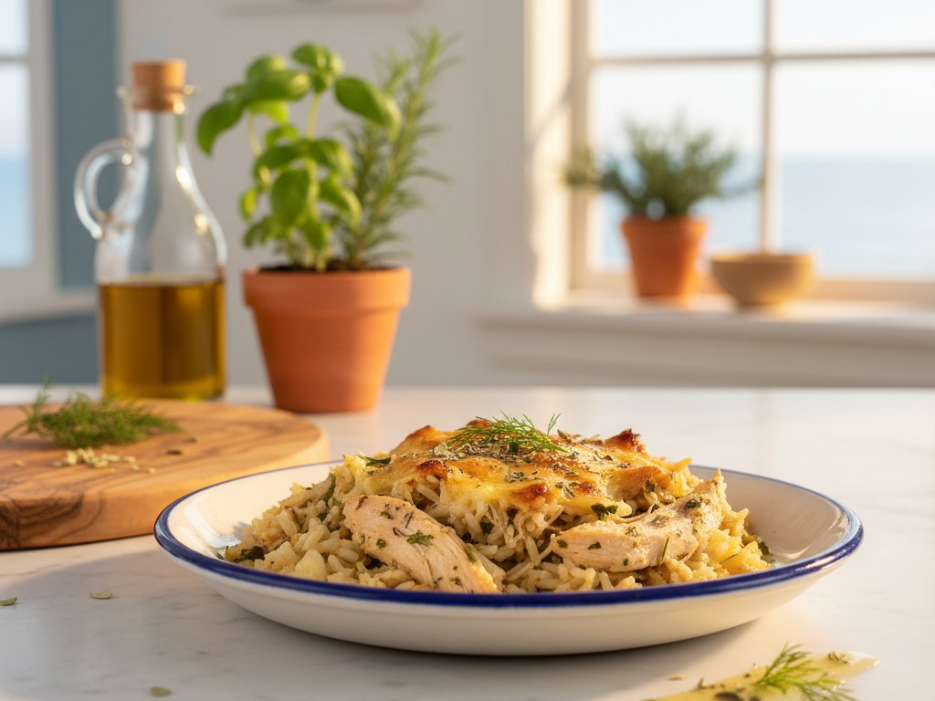 Greek Chicken Rice Casserole