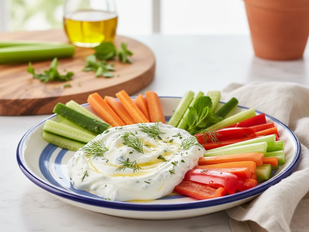 Greek Yogurt Herb Dip with Fresh Veggies