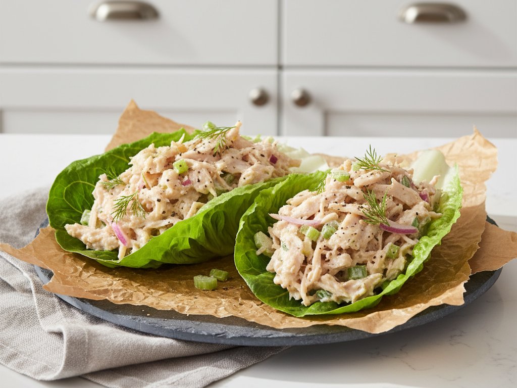Quick Chicken Salad Lettuce Wraps