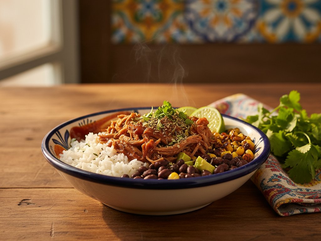 Slow Cooker Pulled Pork Carnitas Bowls